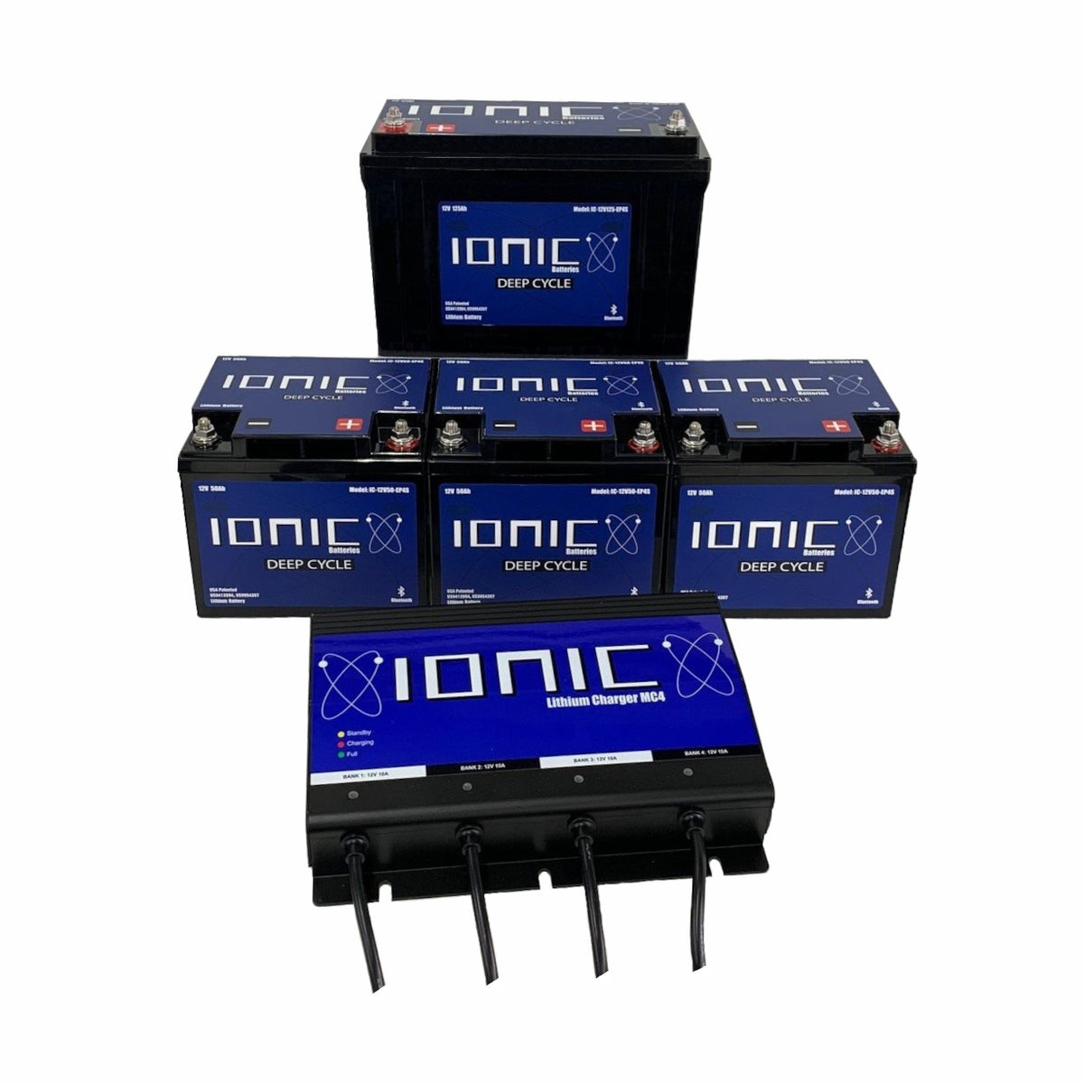 Ionic Lithium 36V LiFePO4 Bass Boat Bundle Trolling Motors and Start